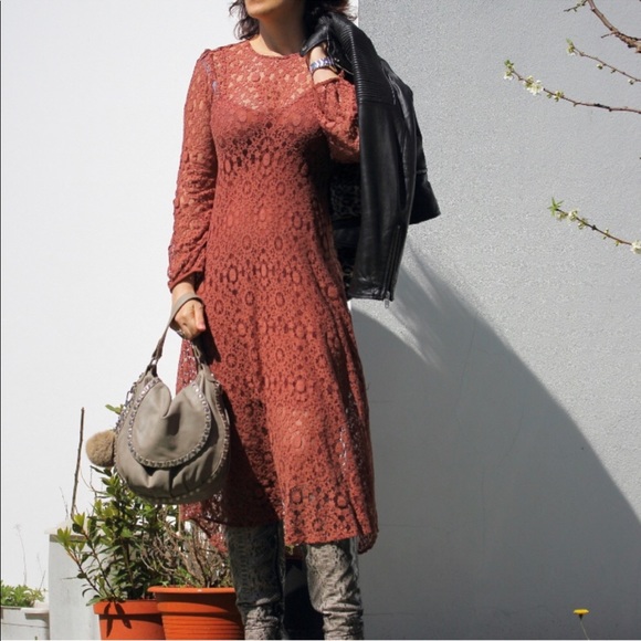 zara terracotta dress